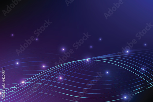 Abstract wave line data technology background concept. Design for futuristic, fiber optic, wave, telecoms, digital, internet, online, network, communication, connection, technology, machine, learning.