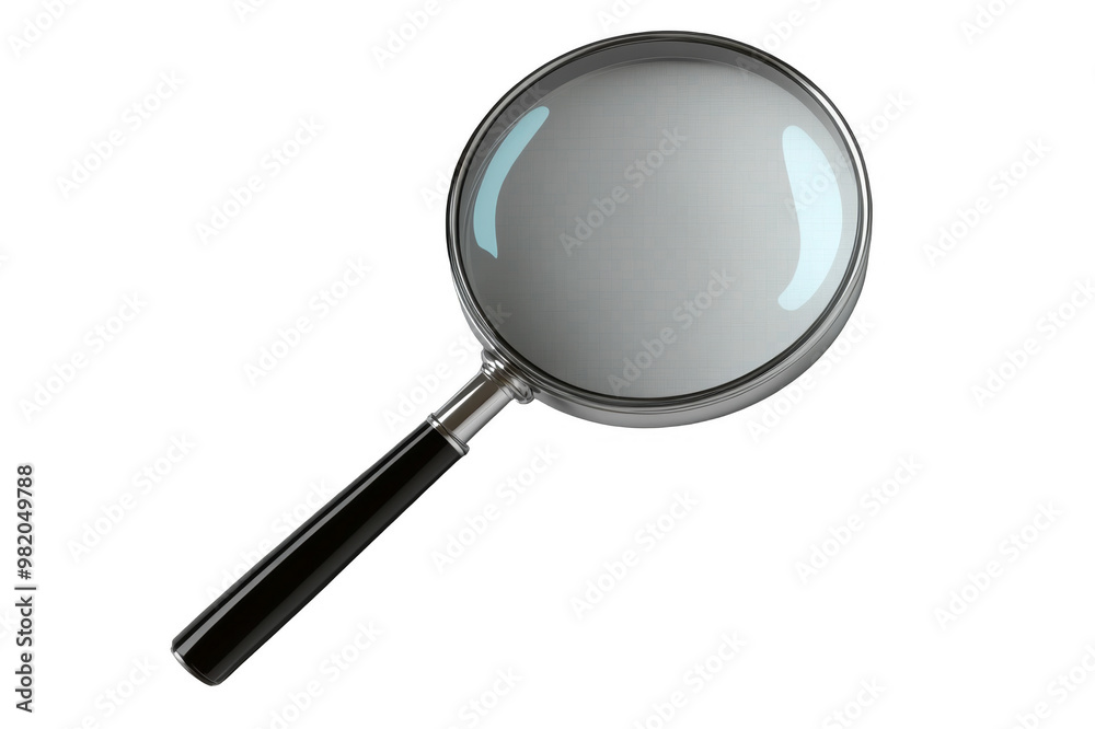 Magnifying glass with handle on transparent background Magnifying glass with handle on transparent background