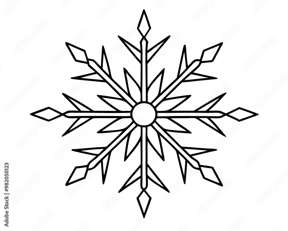 doodle snowflake outline coloring book page line art drawing doodle snowflake outline coloring book page line art drawing