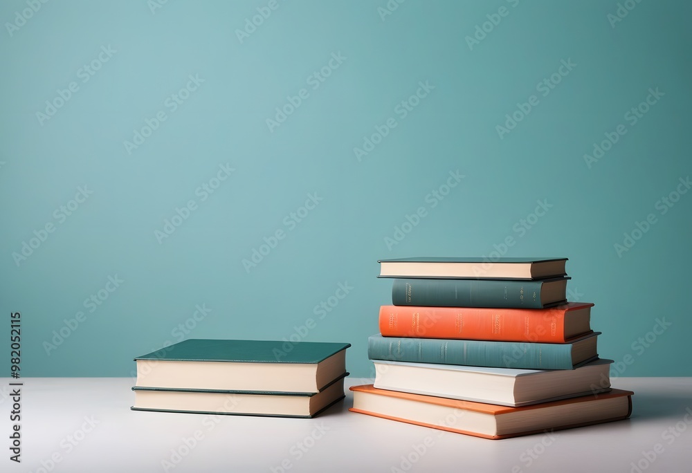 Stack of books on shelf
