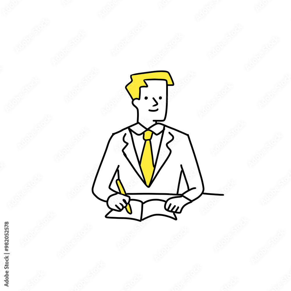 illustration of a man studying illustration of a man studying