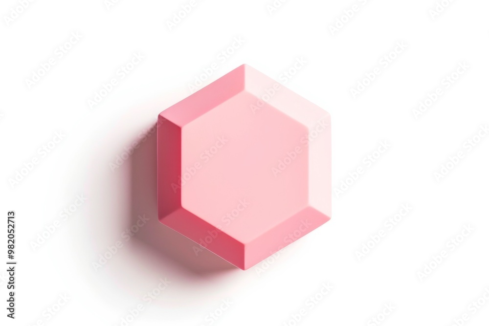 Elegance of a Pink Hexagon: A Minimalist Depiction in Light Elegance of a Pink Hexagon: A Minimalist Depiction in Light