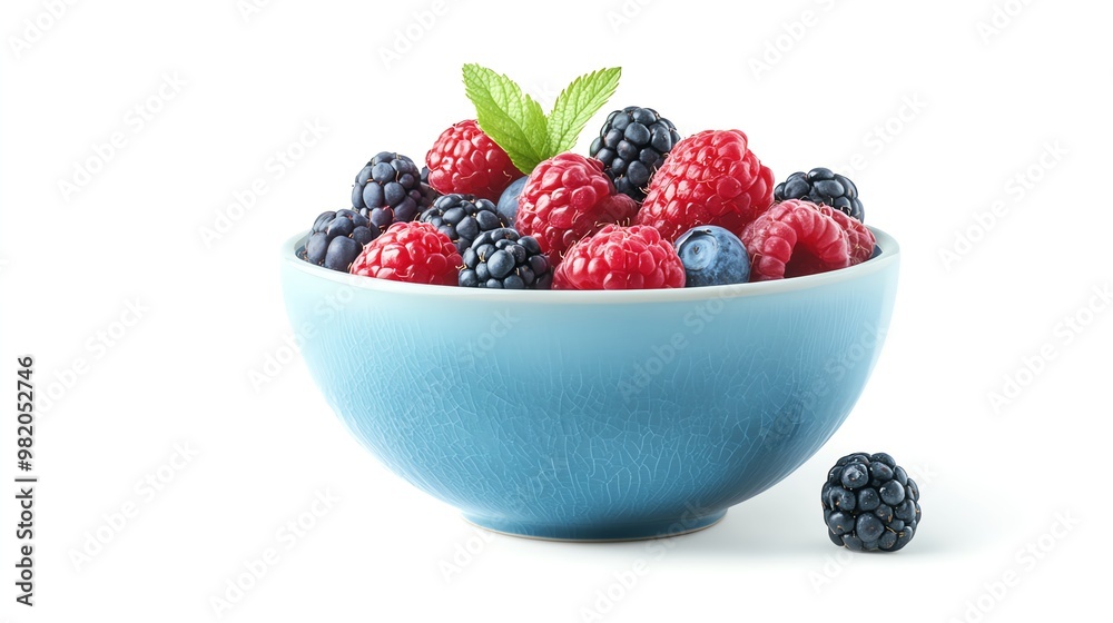 A bowl full of fresh berries, including raspberries, blackberries and blueberries. A bowl full of fresh berries, including raspberries, blackberries and blueberries.