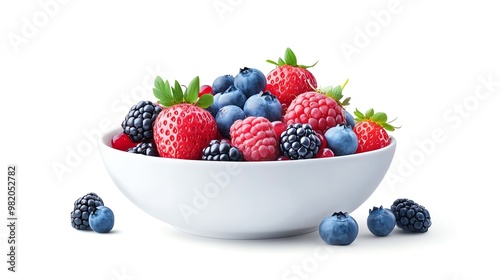 A bowl of fresh, assorted berries.