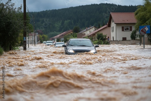 Flash floods inundate cities , The impact of global warming, Generative AI
