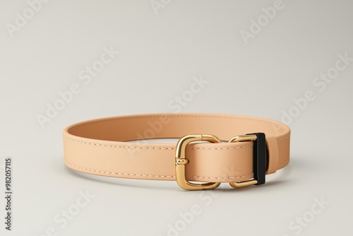 Stylish peach belt with a gold buckle, perfect for adding a touch of elegance to your outfit. Ideal accessory for any wardrobe.