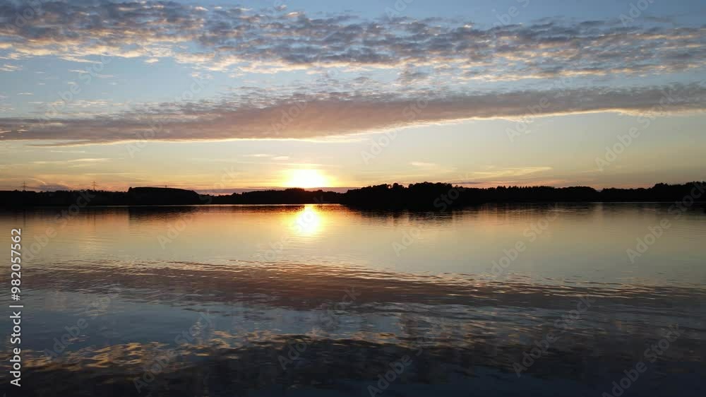 Aerial Drone Shot of Lake Stokkavatnet at Sunset, Stavanger, Norway Aerial Drone Shot of Lake Stokkavatnet at Sunset, Stavanger, Norway