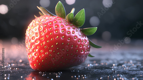 Realictic delicious strawberry  photo