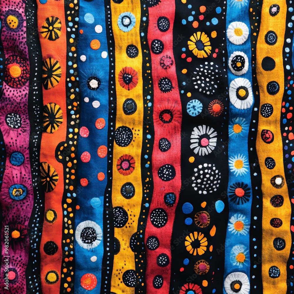 Colorful Abstract Pattern with Dots and Stripes Colorful Abstract Pattern with Dots and Stripes