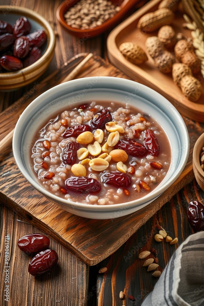 Nutty Dessert Bowl with Dates and Peanuts Nutty Dessert Bowl with Dates and Peanuts