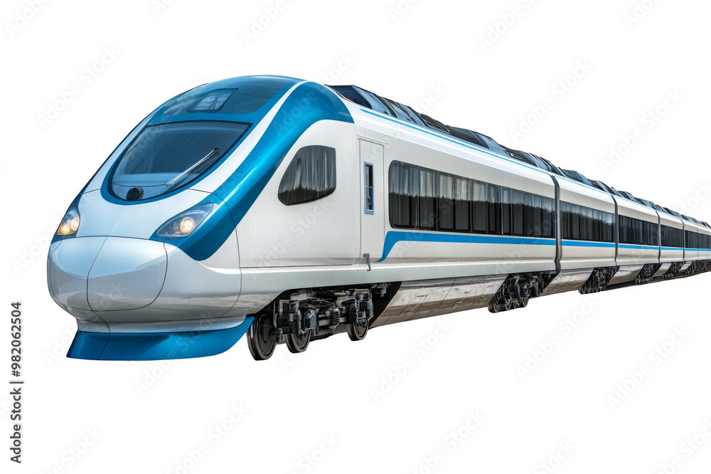 Modern high-speed train on transparent background Modern high-speed train on transparent background