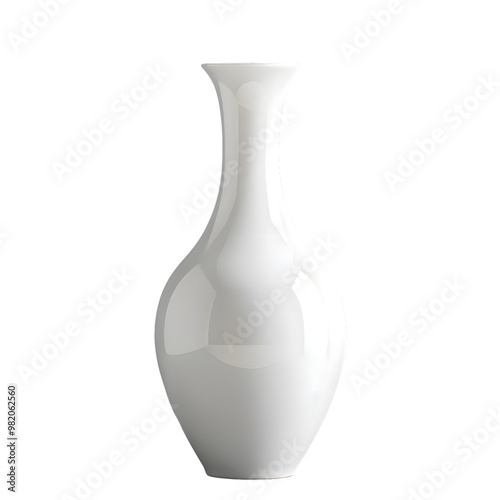 White vase isolated on transparent background