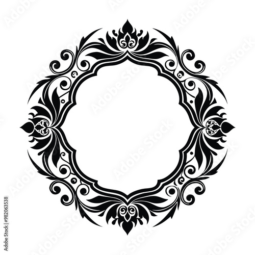 abstract floral frame silhouette design