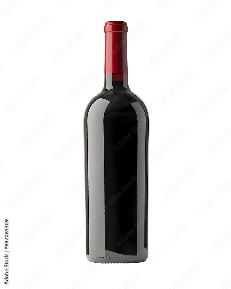Red wine bottle mock up isolated on transparent background Red wine bottle mock up isolated on transparent background