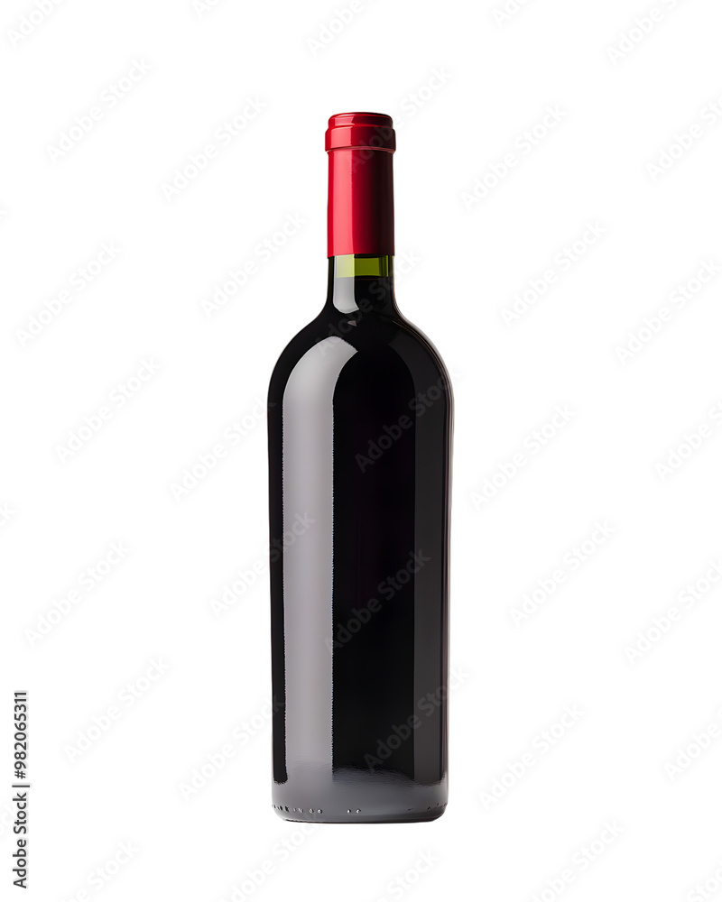 Red wine bottle mock up isolated on transparent background Red wine bottle mock up isolated on transparent background