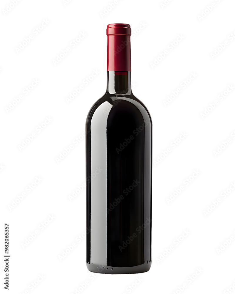 Red wine bottle mock up isolated on transparent background Red wine bottle mock up isolated on transparent background