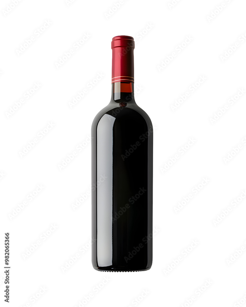 Red wine bottle mock up isolated on transparent background Red wine bottle mock up isolated on transparent background