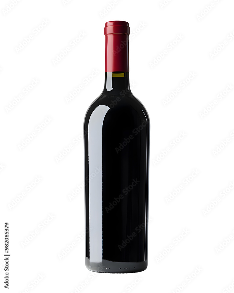 Red wine bottle mock up isolated on transparent background Red wine bottle mock up isolated on transparent background