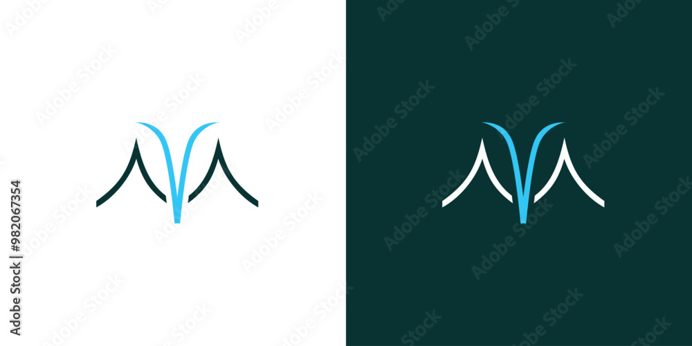 Obraz premium Modern and Unique VM logo design