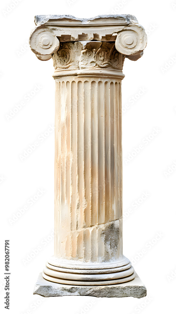 Ancient Greek column isolated on transparent background Ancient Greek column isolated on transparent background