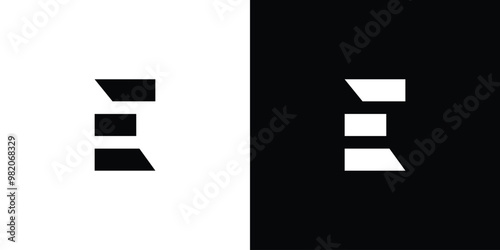 Bold and strong E  logo design