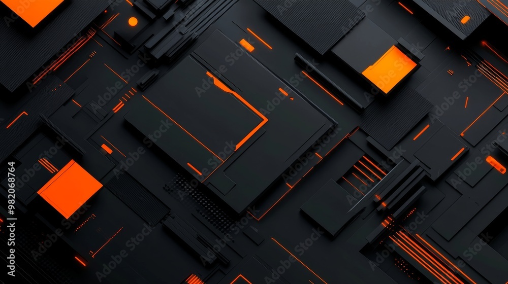Sleek Cyber Monday Banner with Dark Matte Background and Bold Orange Accents Sleek Cyber Monday Banner with Dark Matte Background and Bold Orange Accents