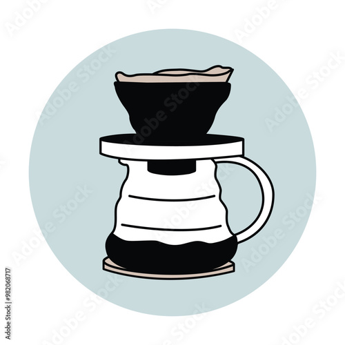 Coffee Drip Tool. Hand Drawn Coffee. Creative coffee image.