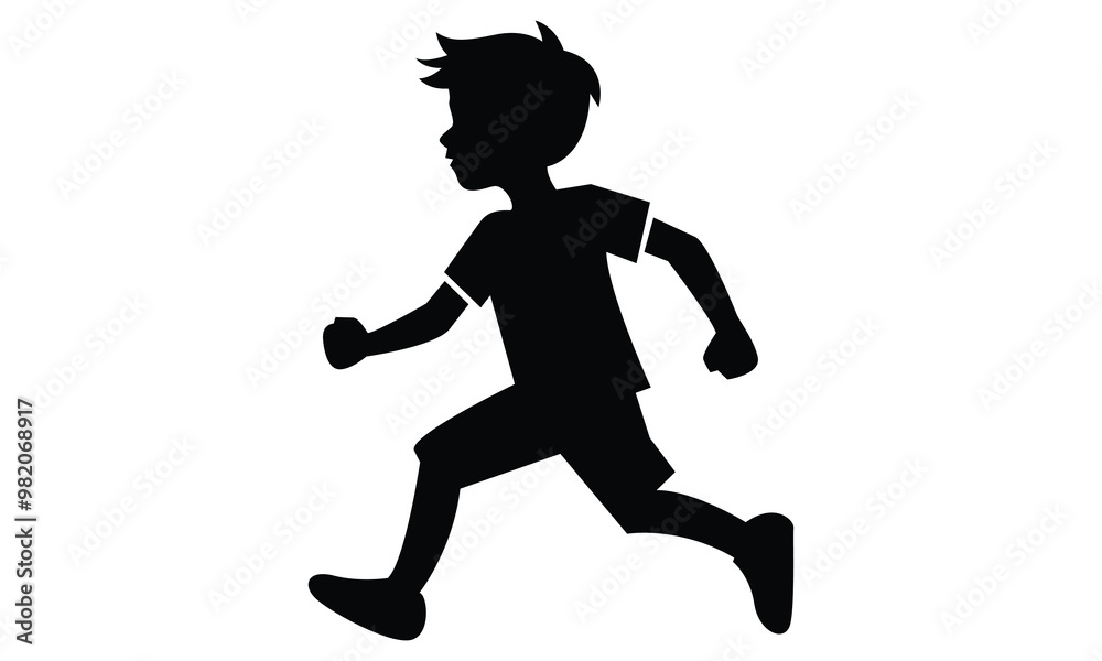 Fototapeta premium Running Kids Abstract Vector