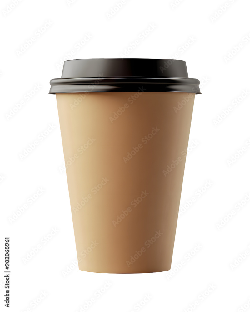 Brown Paper coffee cup to go, take away mockup isolated on transparent background Brown Paper coffee cup to go, take away mockup isolated on transparent background