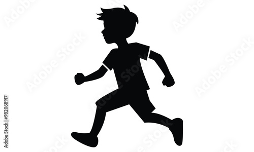 Running Kids Abstract Vector