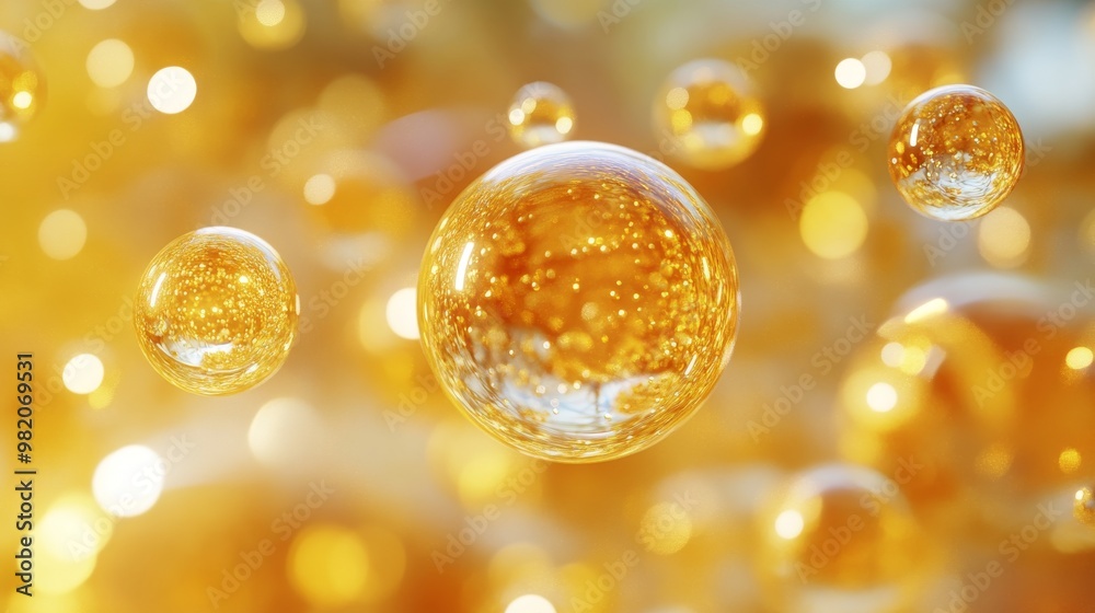 Golden Bubbles Floating in Bright Sunlight Create a Vibrant Atmosphere Filled With Warmth and Energy Golden Bubbles Floating in Bright Sunlight Create a Vibrant Atmosphere Filled With Warmth and Energy