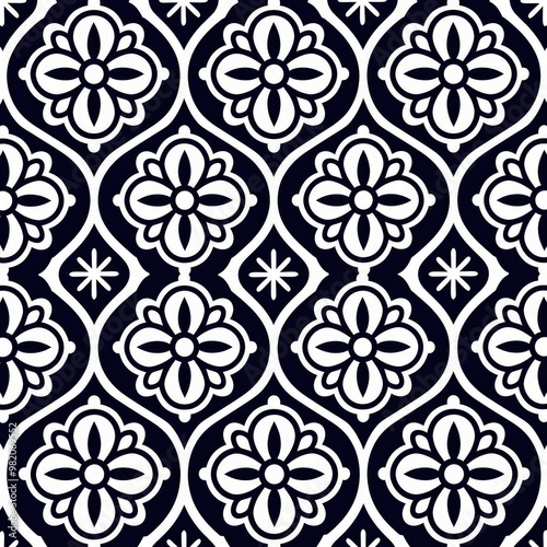 Simple seem less vector illustration batik pattern, made with outline or icon design