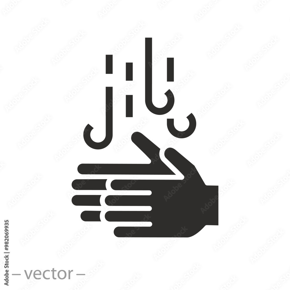icon of air dryer for hands, hand drying, flat vector illustration icon of air dryer for hands, hand drying, flat vector illustration