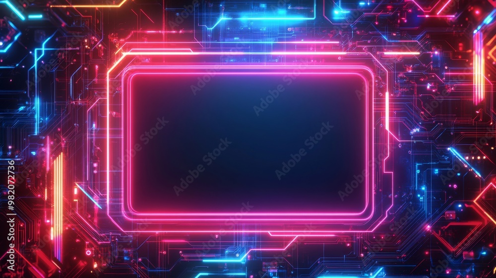Vibrant Cyber Monday Background with Tech-Savvy Elements