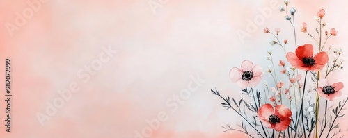 Close-up wildflowers, soft pastel palette, pure and fresh, watercolor style