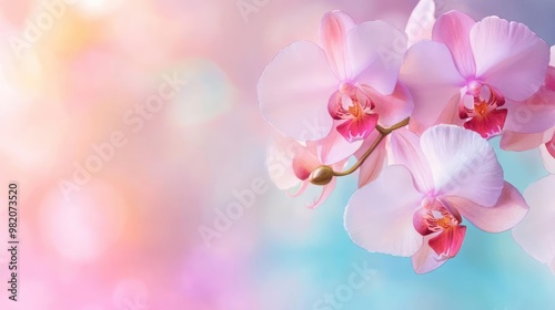 Orchid petals, loose sketch lines, soft serenity, botanical watercolor style