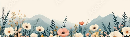 Pastel wildflowers, gentle brushstrokes, pure nature scene, watercolor style