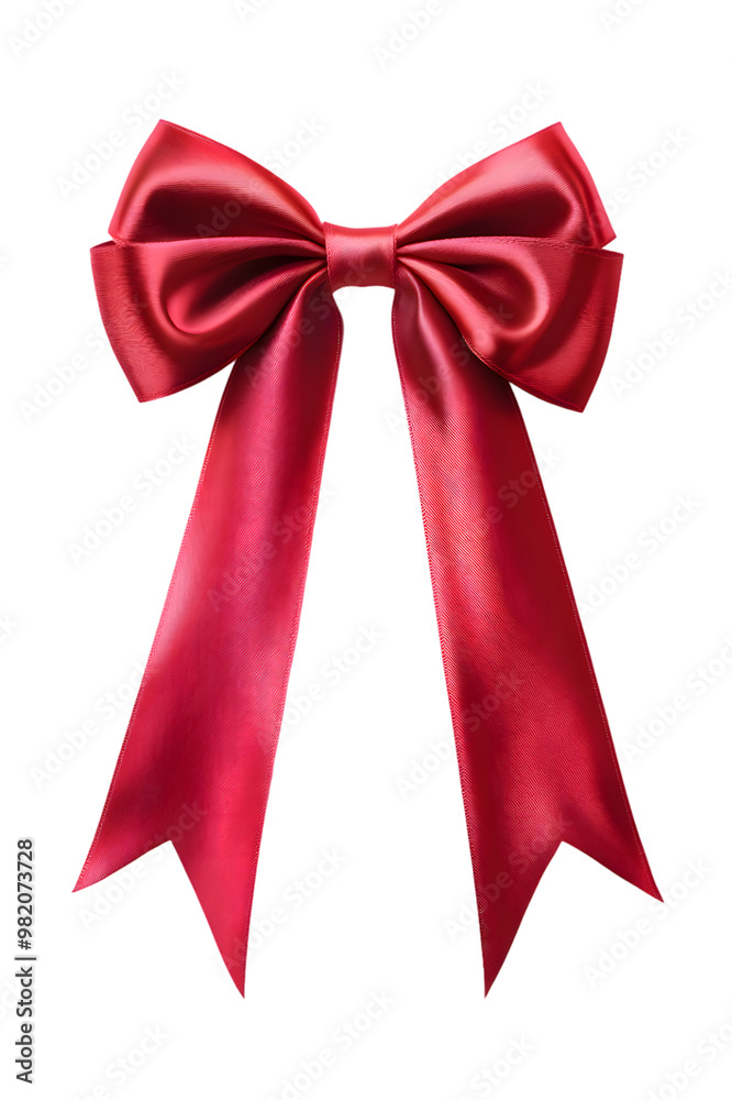 Red gift bow with ribbon isolated on transparent background Red gift bow with ribbon isolated on transparent background