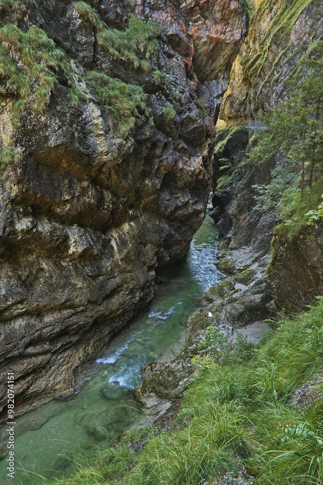 Obraz premium Hiking track in Tiefenbachklamm, Austria, Europe 
