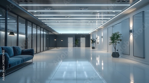 Commercial real estate company, in the office interior. Generative AI.