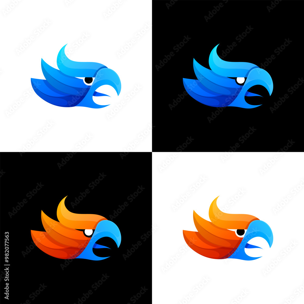 Fototapeta premium eagle colorful logo design