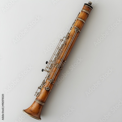 Lifelike bassoon image captured in high resolution for music-related visual presentations