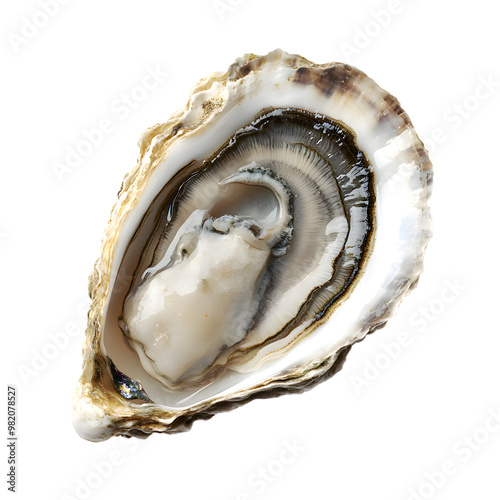 Oyster shell isolated on transparent background