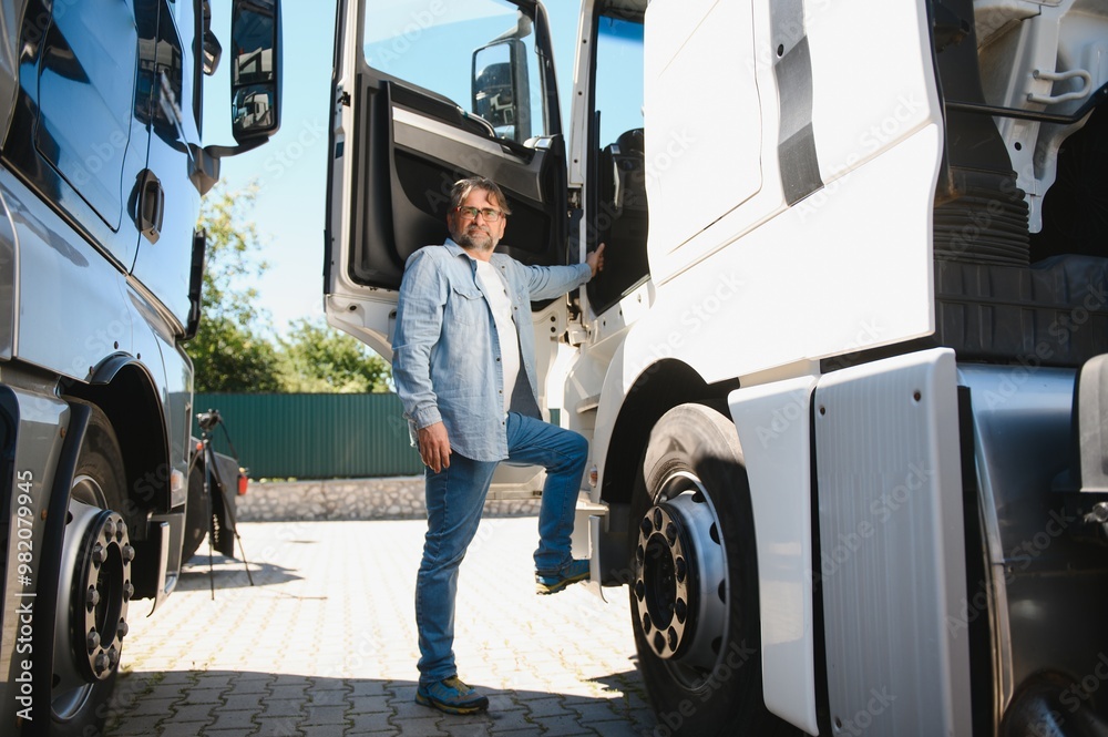 Portrait of a senior truck driver Portrait of a senior truck driver