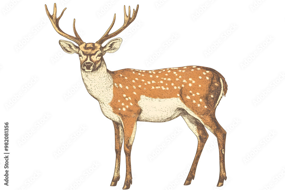 custom made wallpaper toronto digitalRealistic deer silhouette drawing isolated against a white background