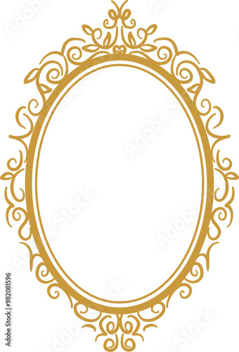 Golden mirror frame Illustration 