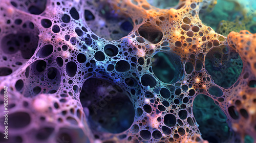 Highly detailed macro image texture of a color biological structure