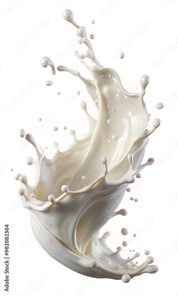 Milk splashing, 3d illustration. Flying Vertical, Isolated on white background, Clipping path Milk splashing, 3d illustration. Flying Vertical, Isolated on white background, Clipping path