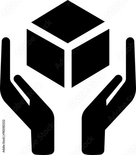 Fragile package icon , handle with care logistics and delivery shipping labels, fragile box, cargo warning vector signs, Isolated black vector marks on transparent background. used for mobile app.