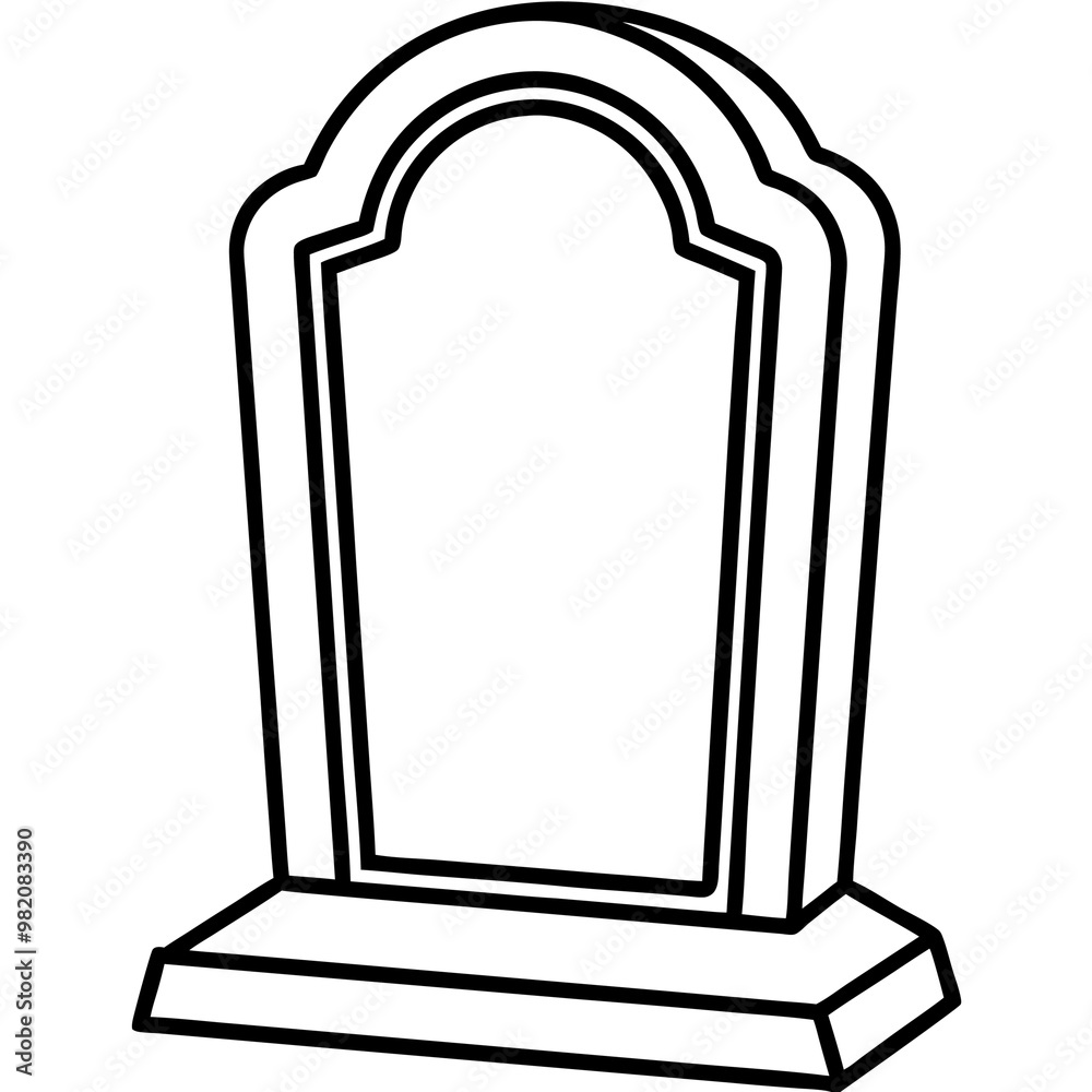 headstone outline coloring book page line art drawing headstone outline coloring book page line art drawing
